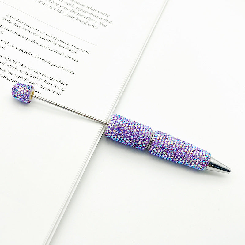 Wholesale  beadable pens DIY electroplated colorful diamond bead pen